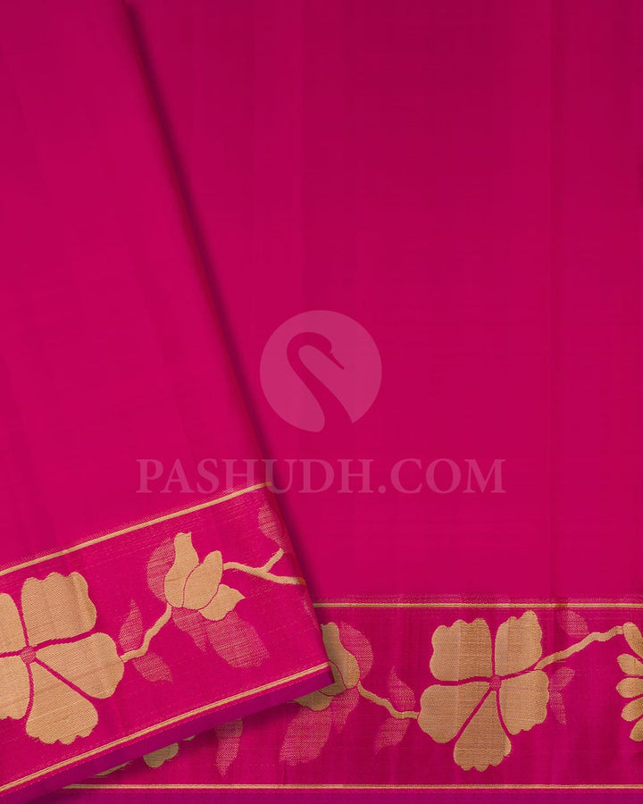 Onion Pink & Rani Pink Kanjivaram Silk Saree-D614(B)
