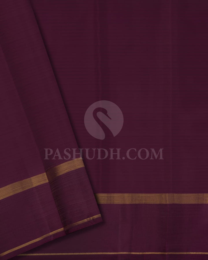 Orange Shot  Brown With Purple Pure Kanjivaram Silk Saree-SP37