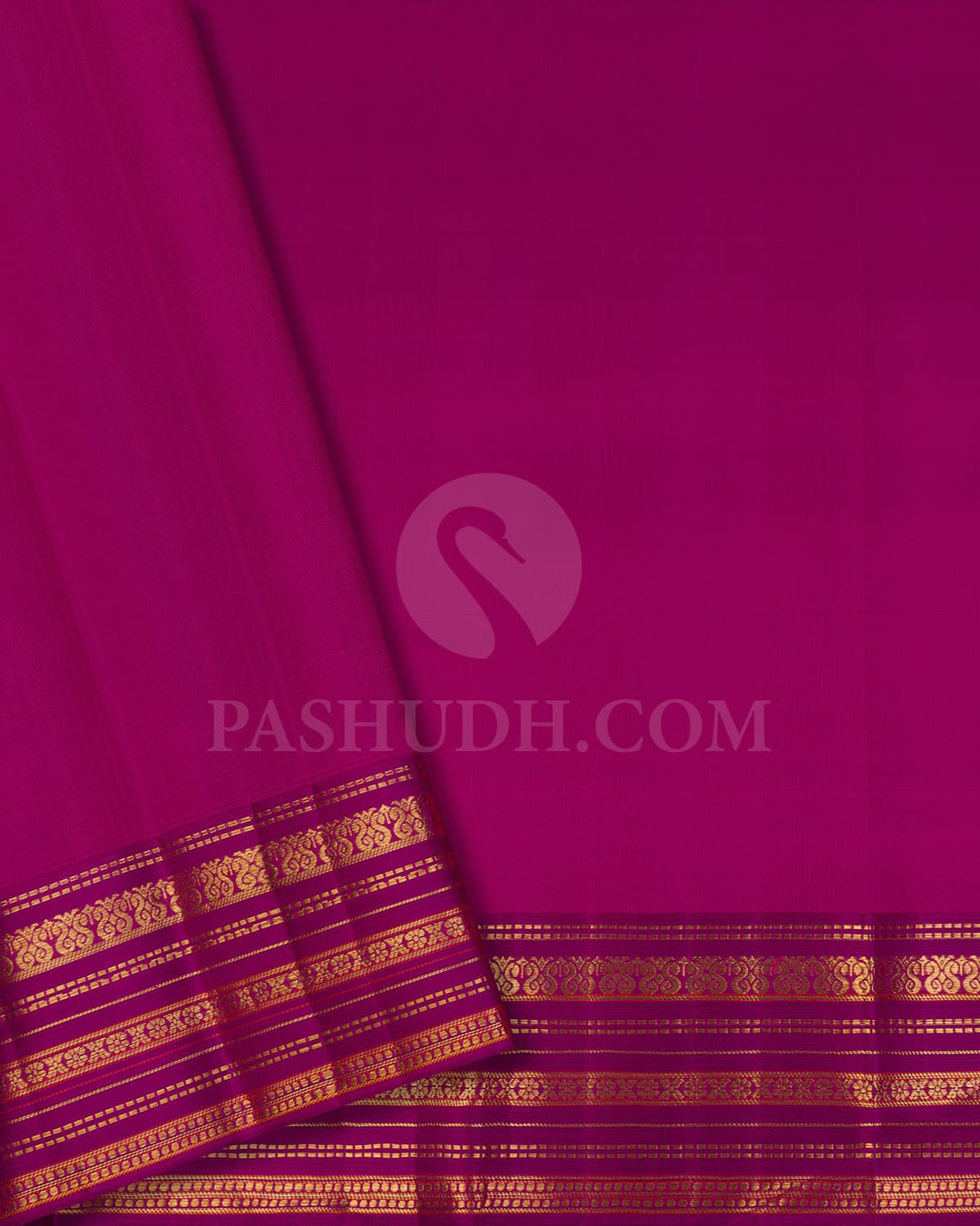 Orange, Rani Pink & Magenta Kanjivaram Silk Saree-D627(A)