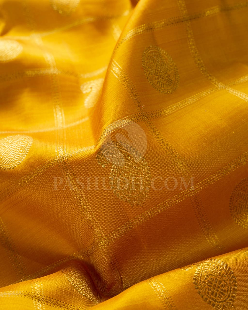 Yellow With Bottle Green Pure Kanjivaram Silk Saree-SP10