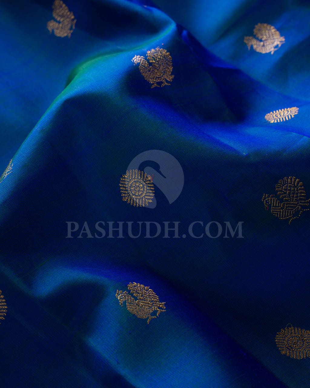 Dual Shaded Dark Blue & Magenta Pure Kanjivaram Silk Saree-SP28