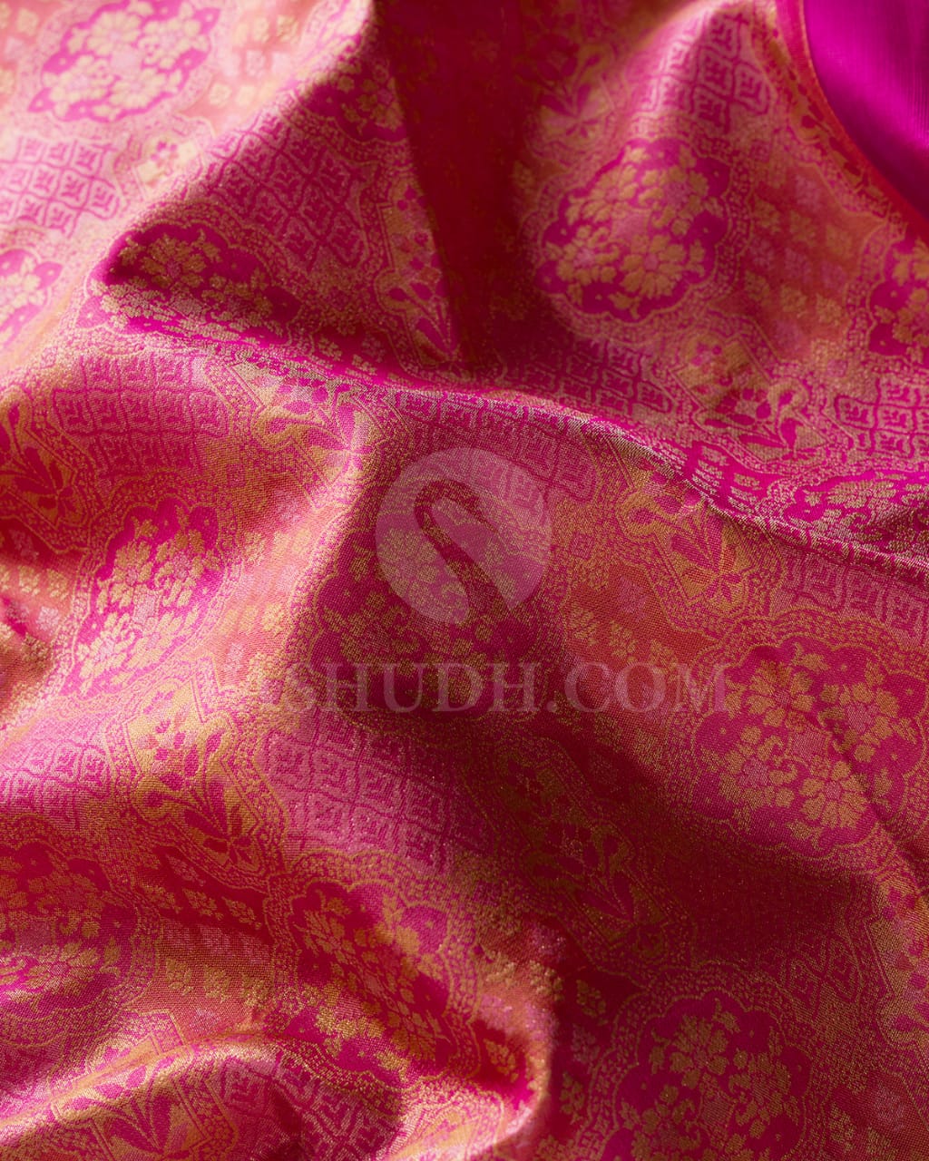 Baby Pink & Magenta Kanjivaram Silk Saree- D628(A)