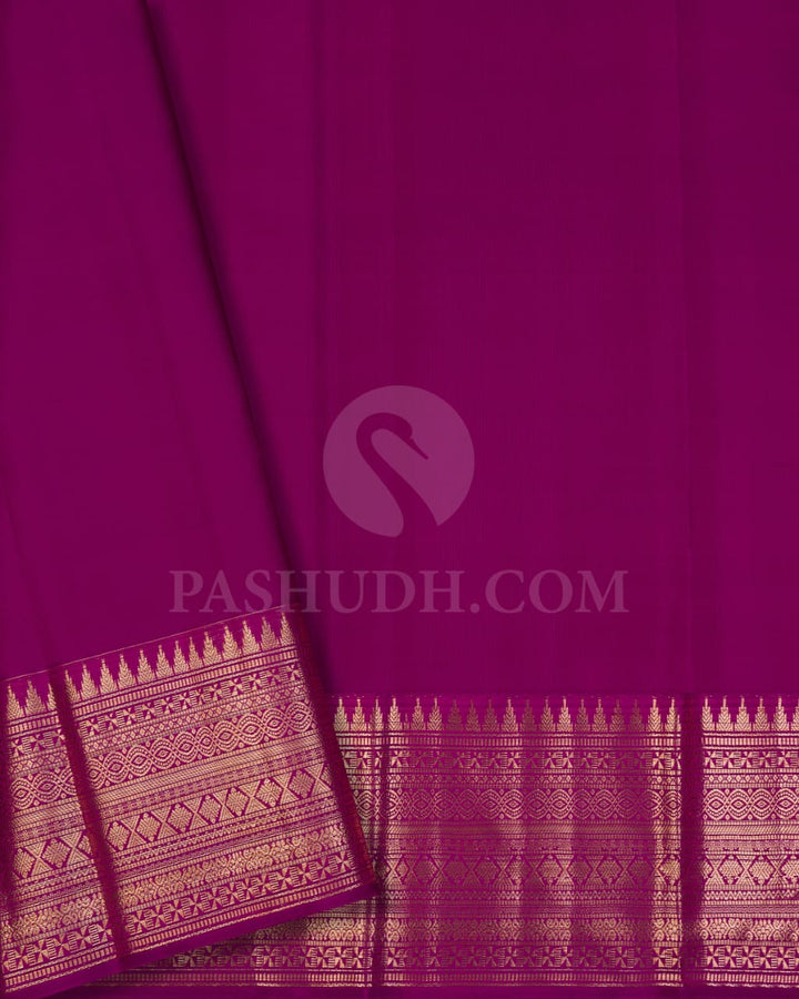 Baby Pink & Magenta Kanjivaram Silk Saree- D628(A)