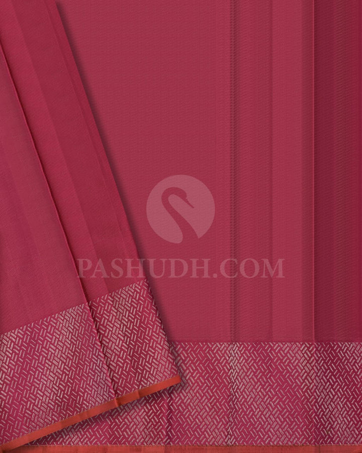 Parrot Green With Old Rose Kanjivaram Silk Saree-D622(B)