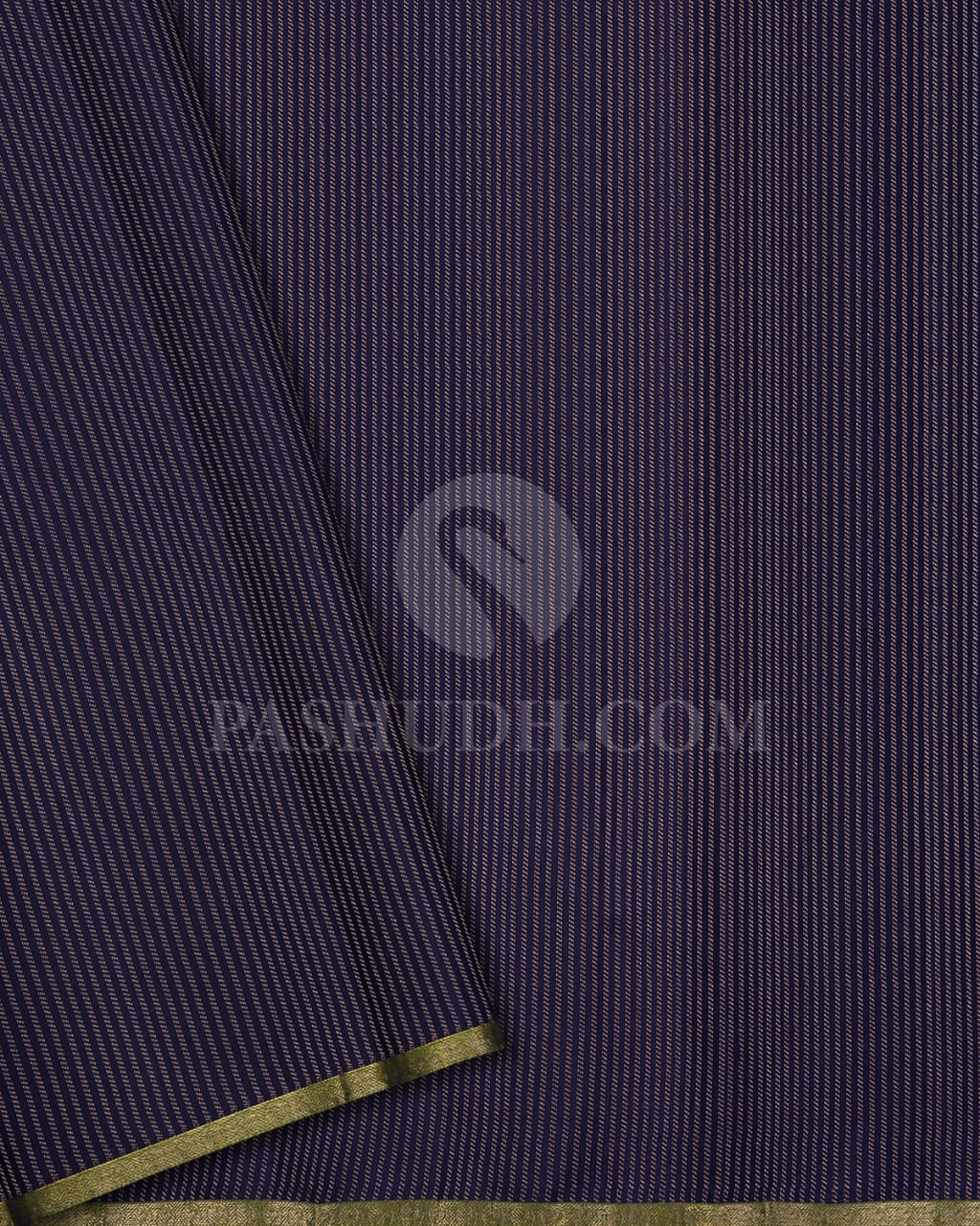 Navy Blue Traditional Borderless Kanjivaram Silk Saree-DJ356(B)