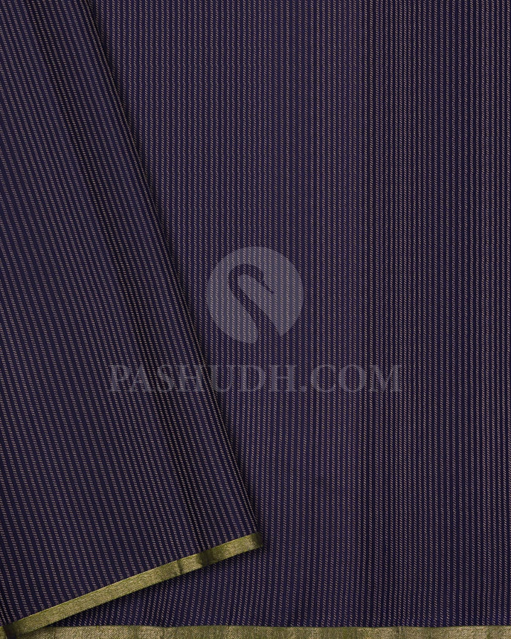 Navy Blue Traditional Borderless Kanjivaram Silk Saree-DJ356(B)