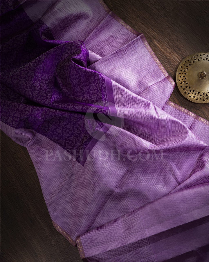 Violet & Lavender Kanjivaram Silk Saree-DT313(A)