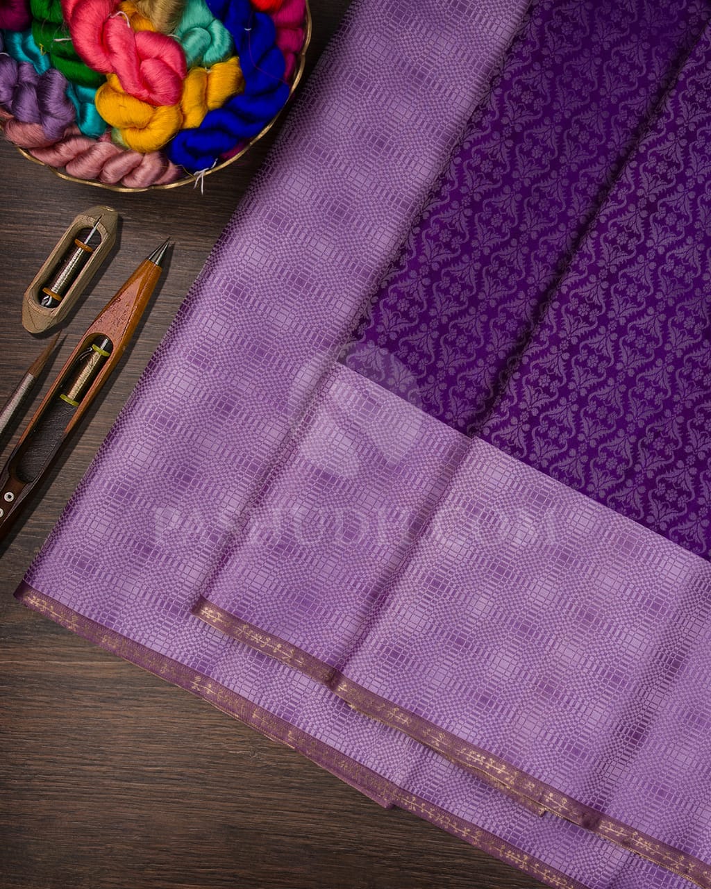 Violet & Lavender Kanjivaram Silk Saree-DT313(A)