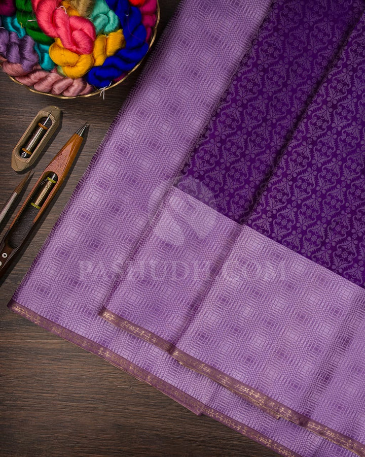 Violet & Lavender Kanjivaram Silk Saree-DT313(A)