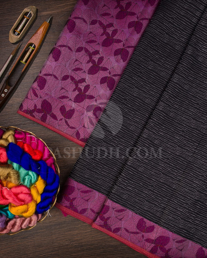 Black And Pink Kanjivaram Silk Saree-DT304(C)