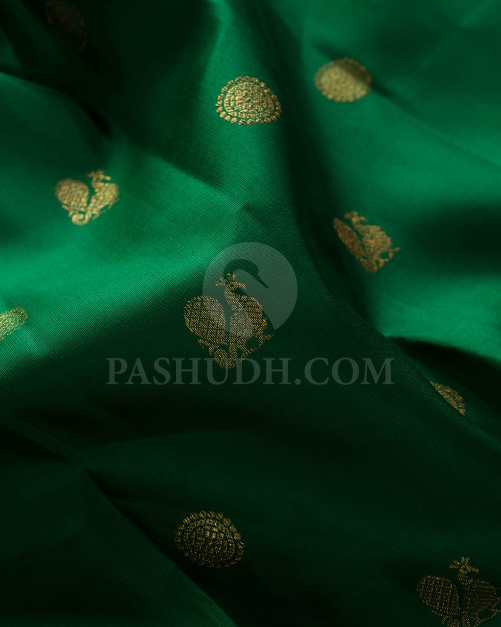 Forest Green & Orange- Rani Pink Dual Shaded Pure Kanjivaram Silk Saree-SP20