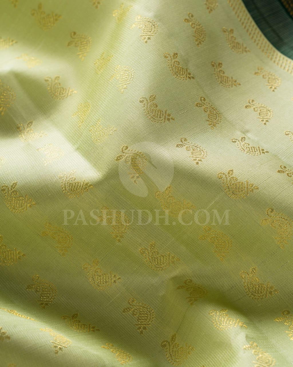 Pista Green & Bottle Green Pure Zari  Kanjivaram Silk Saree-SP32