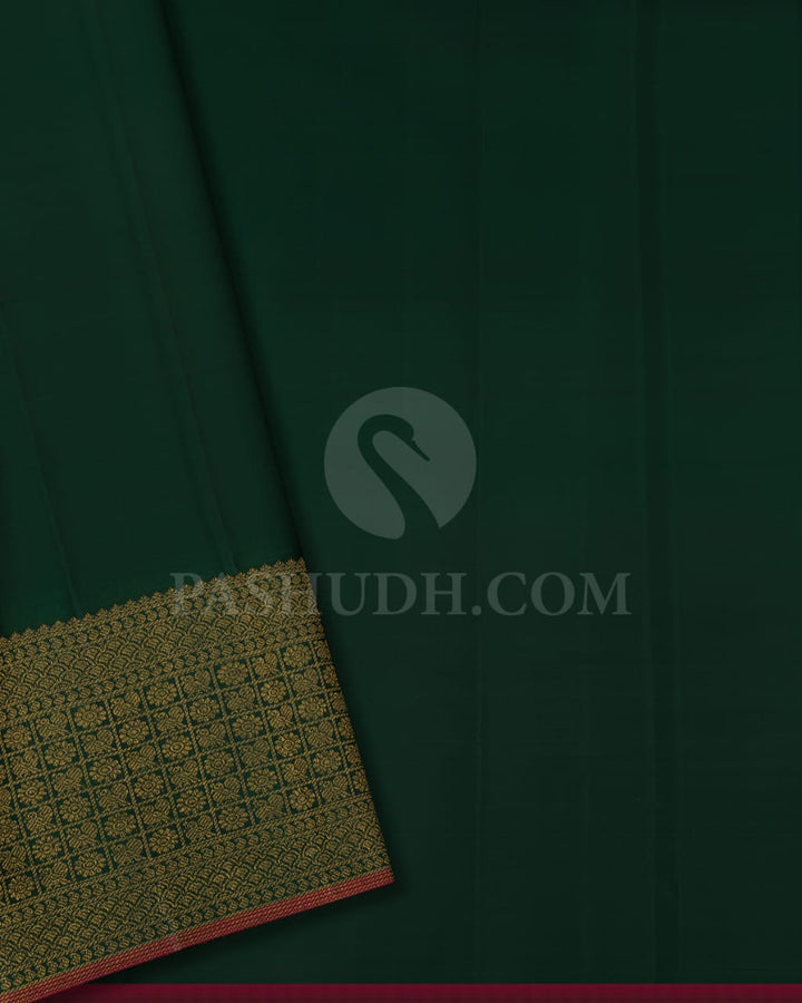 Pista Green & Bottle Green Pure Zari  Kanjivaram Silk Saree-SP32