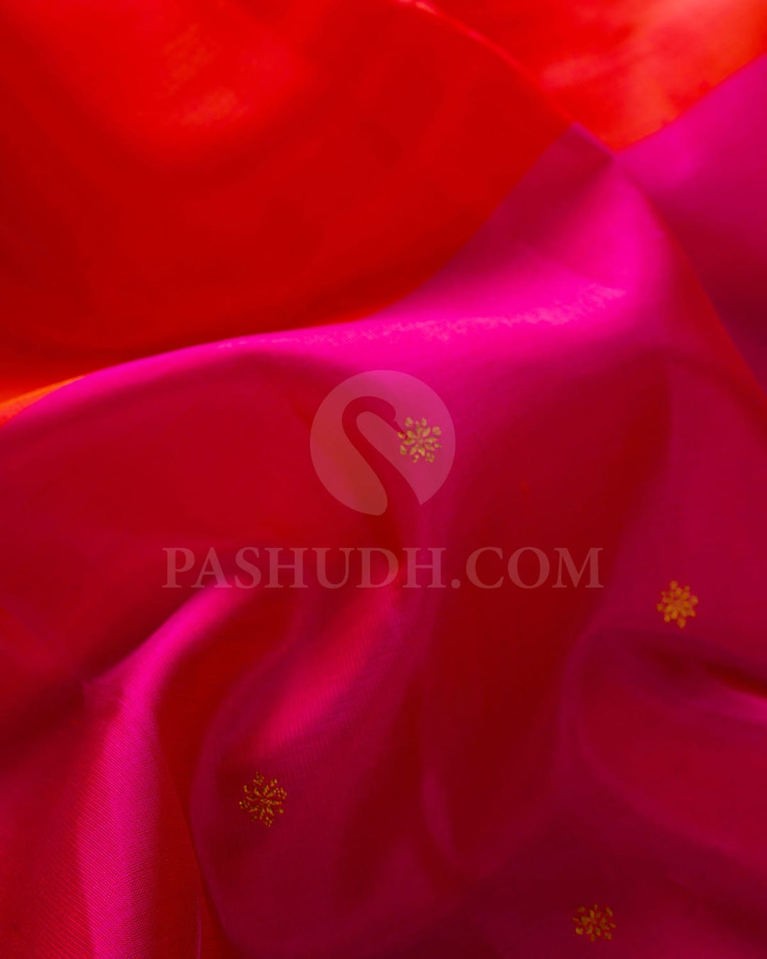 Orange & Rani Pink Pure Kanjivaram Silk Saree-SP44