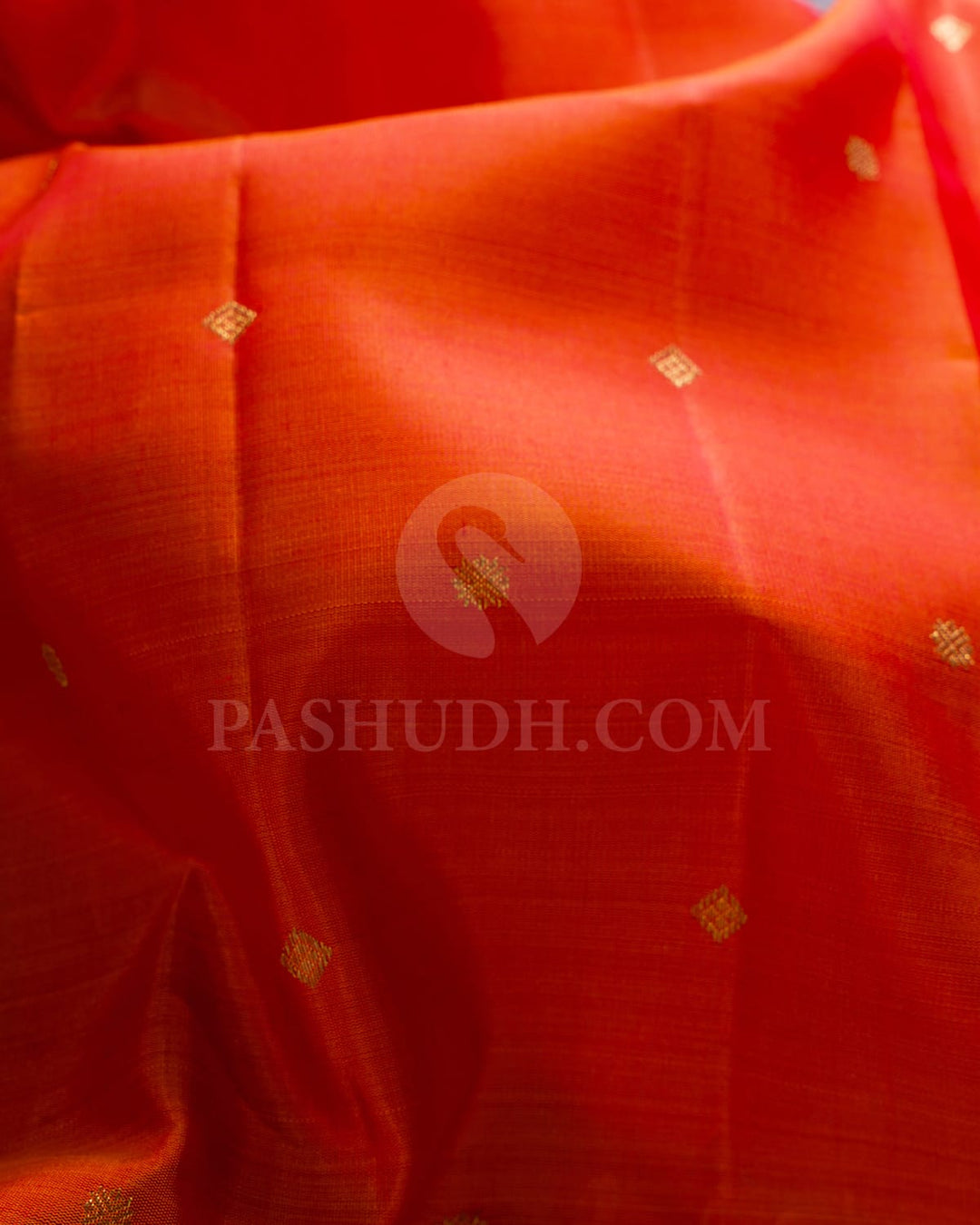 Orange, Pink & Green Pure Kanjivaram Silk Saree-SP7