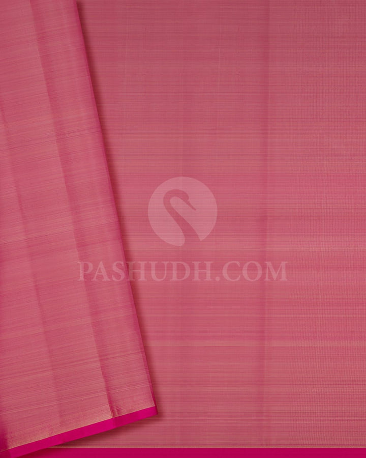 Baby Pink With Silver Grey Pure Kanjivaram Silk Saree-SP43