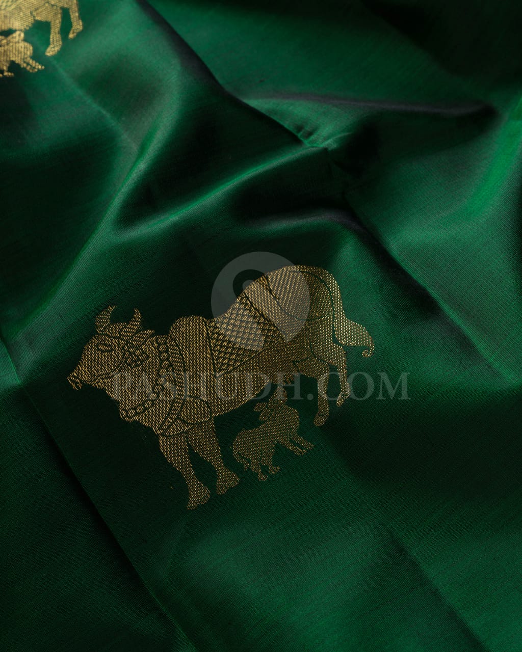 Bottle Green & Onion Pink Traditional Borderless Pure Kanjivaram Silk Saree-SP22