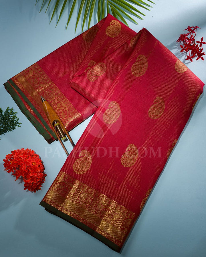 Red Bridal Pure zari Kanjivaram Silk Saree-SP27