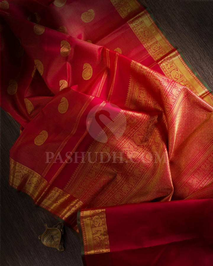 Red Bridal Pure zari Kanjivaram Silk Saree-SP27
