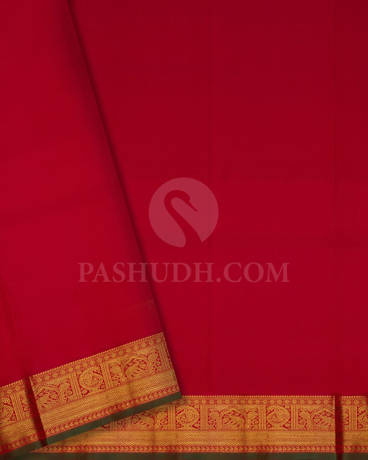 Red Bridal Pure zari Kanjivaram Silk Saree-SP27