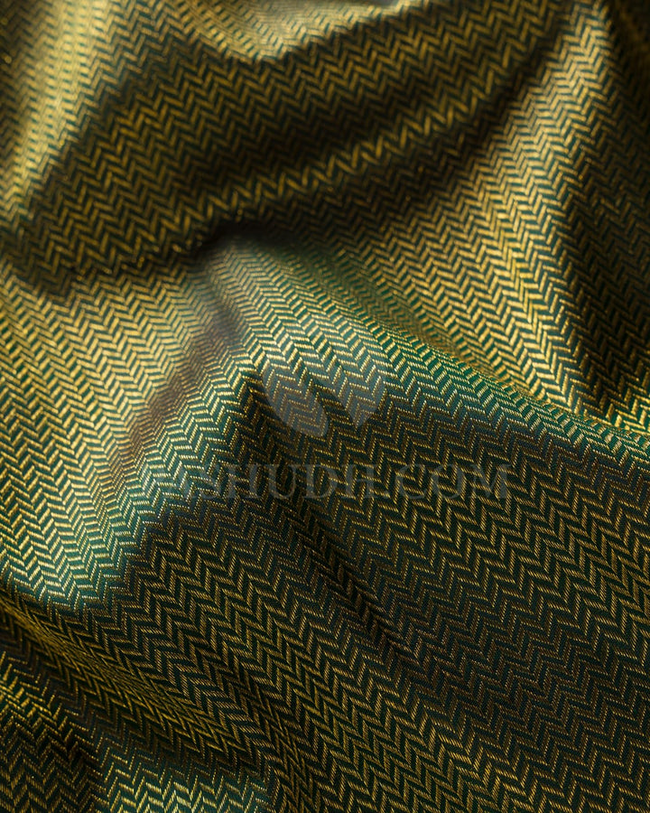 Bottle Green & Pear Green Traditional Kanjivaram Silk Saree-S1208(B)