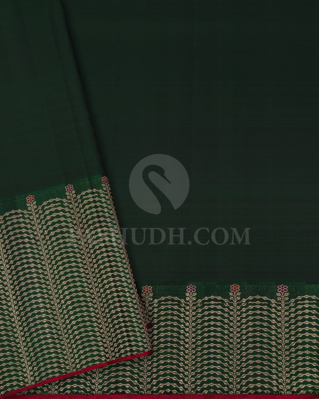 Baby Pink Shimmer Organza With Bottle Green Bridal  Kanjivaram Silk Saree-S1445(A)