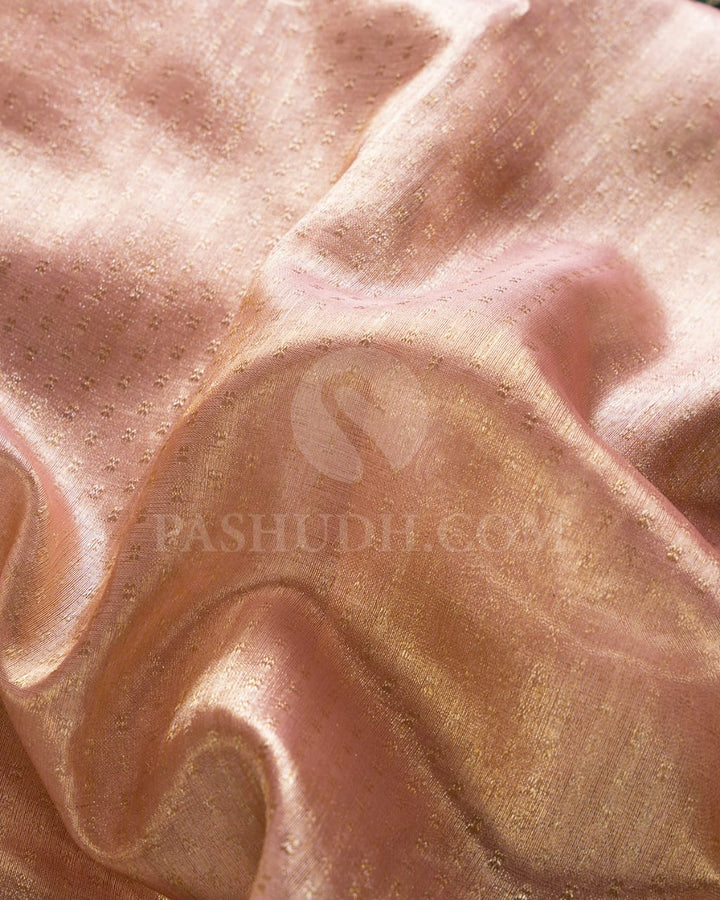 Baby Pink Shimmer Organza With Bottle Green Bridal  Kanjivaram Silk Saree-S1445(A)