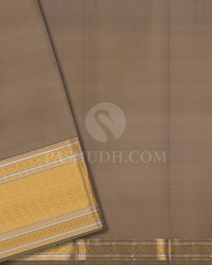 Greige Pure Kanjivaram Silk Saree-SP39