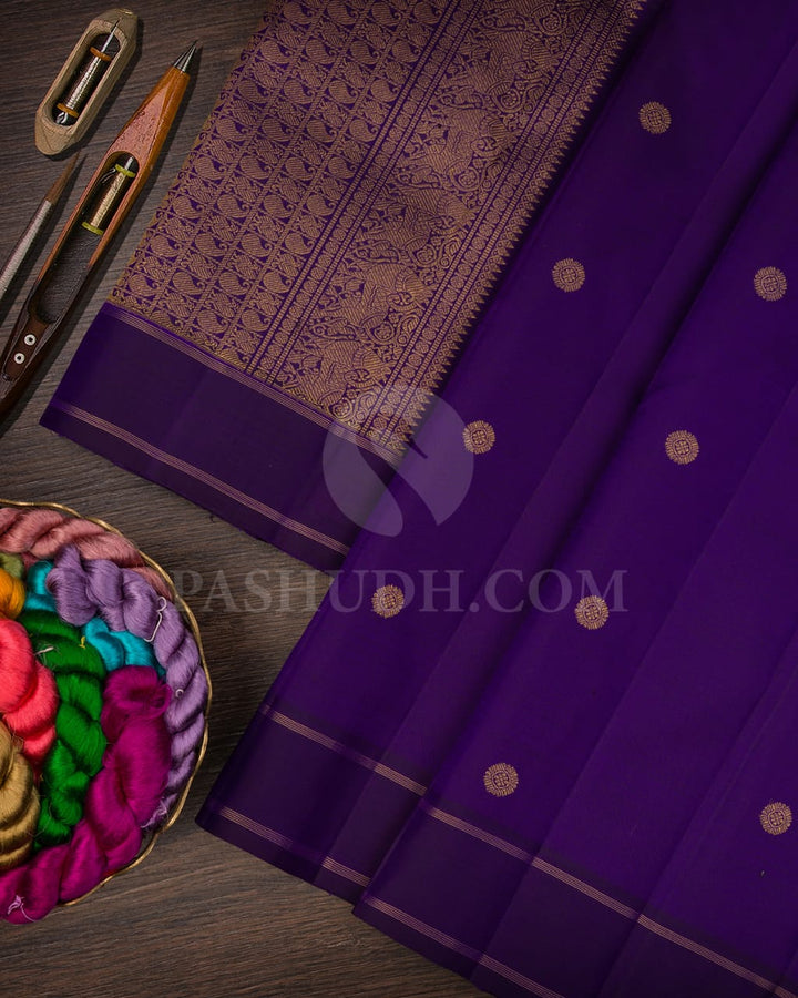 Violet Pure Kanjivaram Silk Saree-SP26