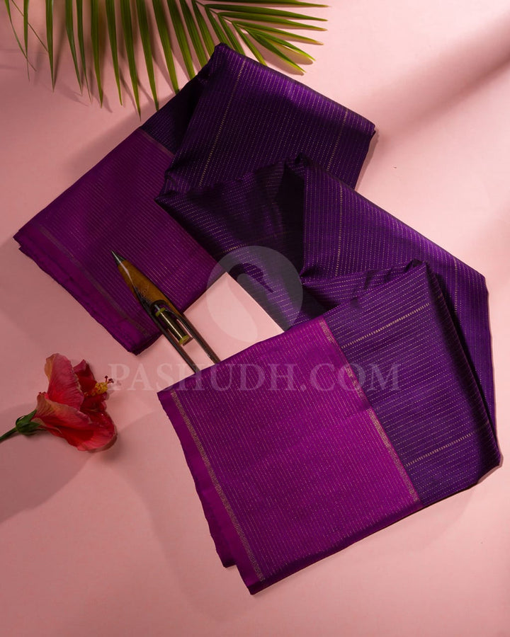 Purple & Magenta Pure Kanjivaram Silk Saree-SP40