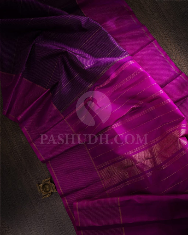 Purple & Magenta Pure Kanjivaram Silk Saree-SP40