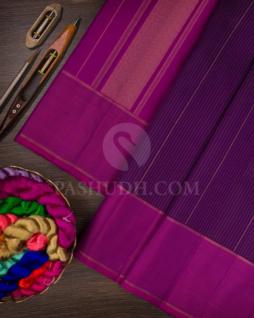 Purple & Magenta Pure Kanjivaram Silk Saree-SP40