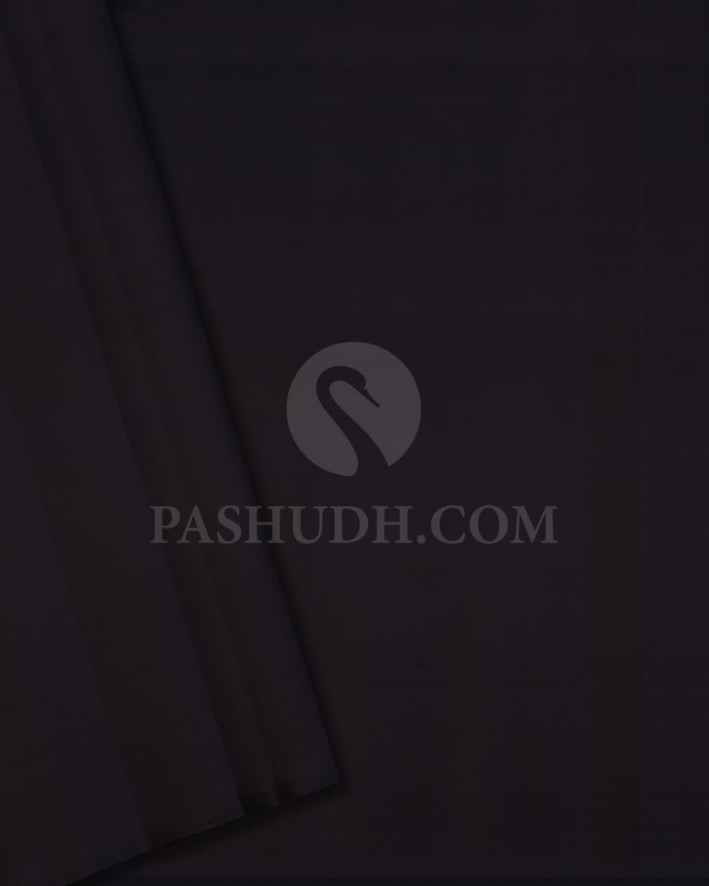 Olive Green & Black Pure Kanjivaram Silk Saree-SP42