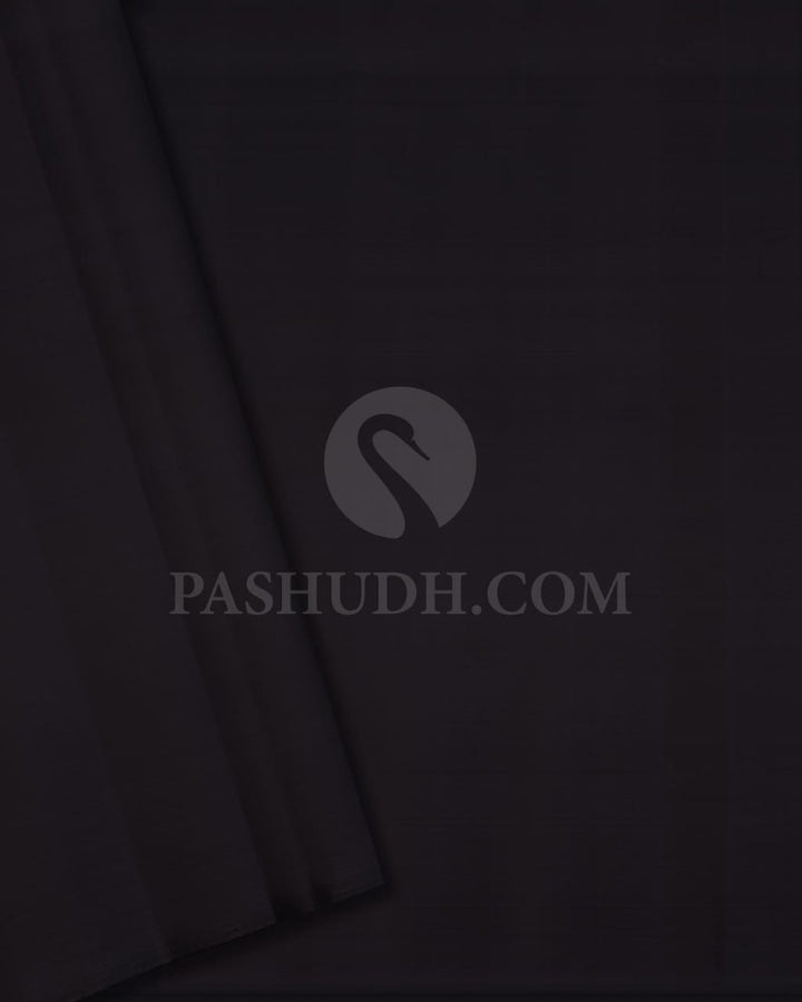 Olive Green & Black Pure Kanjivaram Silk Saree-SP42