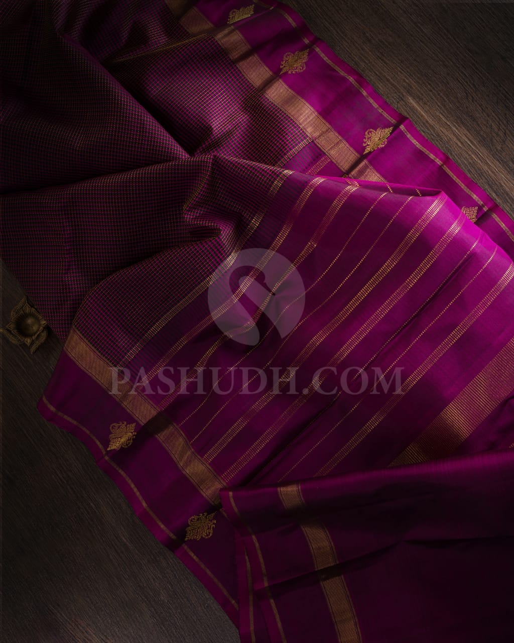 Magenta,Black & Beige Pure Kanjivaram Silk Saree-SP38