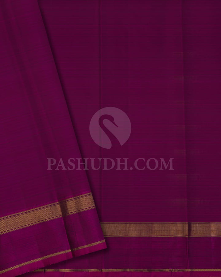 Magenta,Black & Beige Pure Kanjivaram Silk Saree-SP38