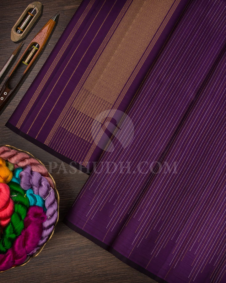 Purple Pure Kanjivaram Silk Saree-SP33