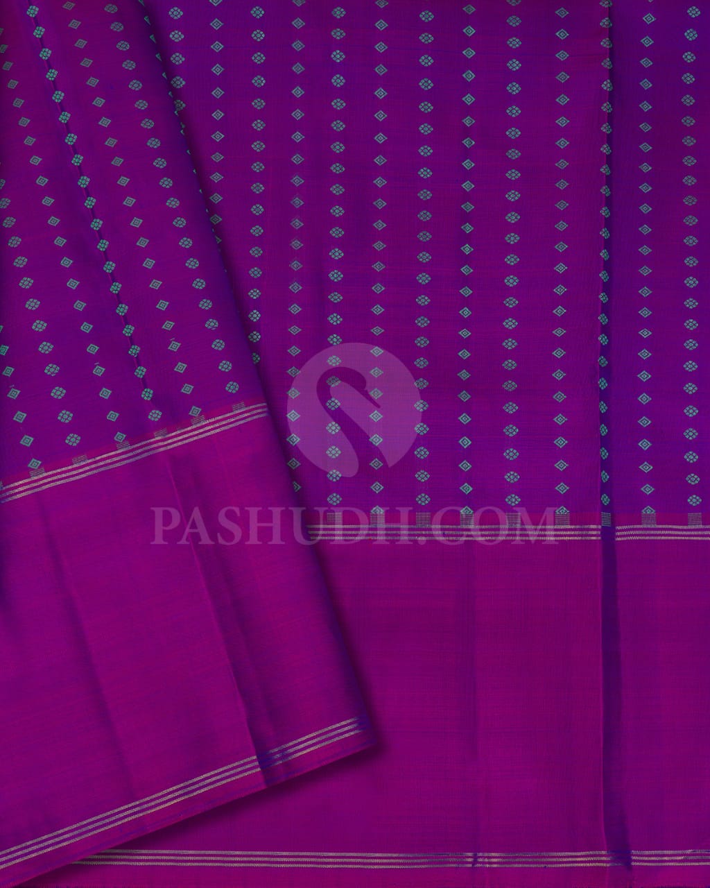Green & Magenta Pure Kanjivaram Silk Saree-SP36