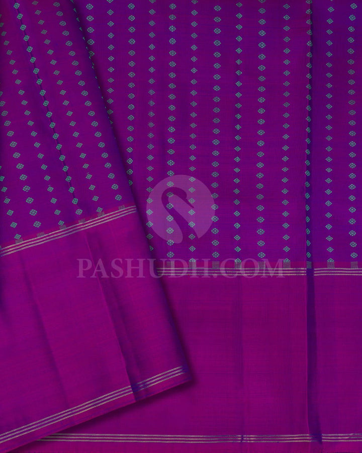 Green & Magenta Pure Kanjivaram Silk Saree-SP36