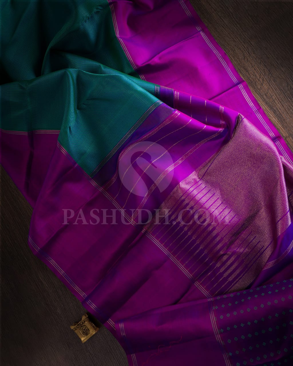 Green & Magenta Pure Kanjivaram Silk Saree-SP36