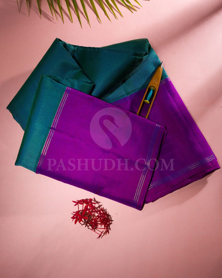 Green & Magenta Pure Kanjivaram Silk Saree-SP36
