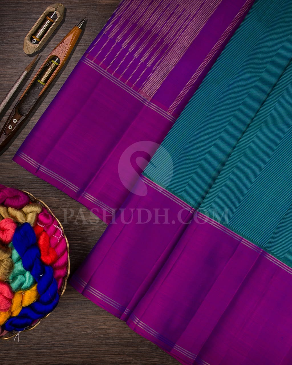Green & Magenta Pure Kanjivaram Silk Saree-SP36