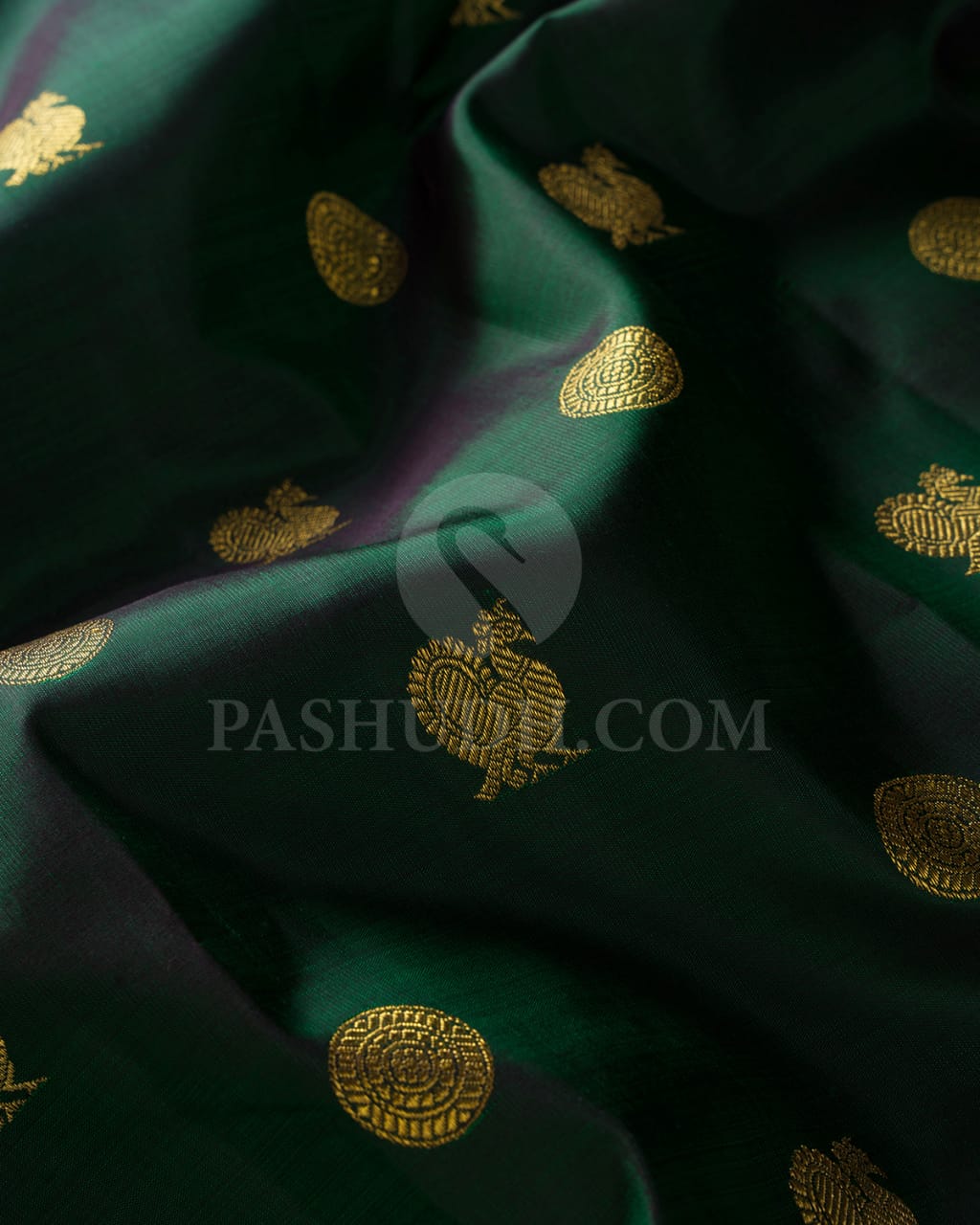 Bottle Green & Red Pure Kanjivaram Silk Saree-SP25