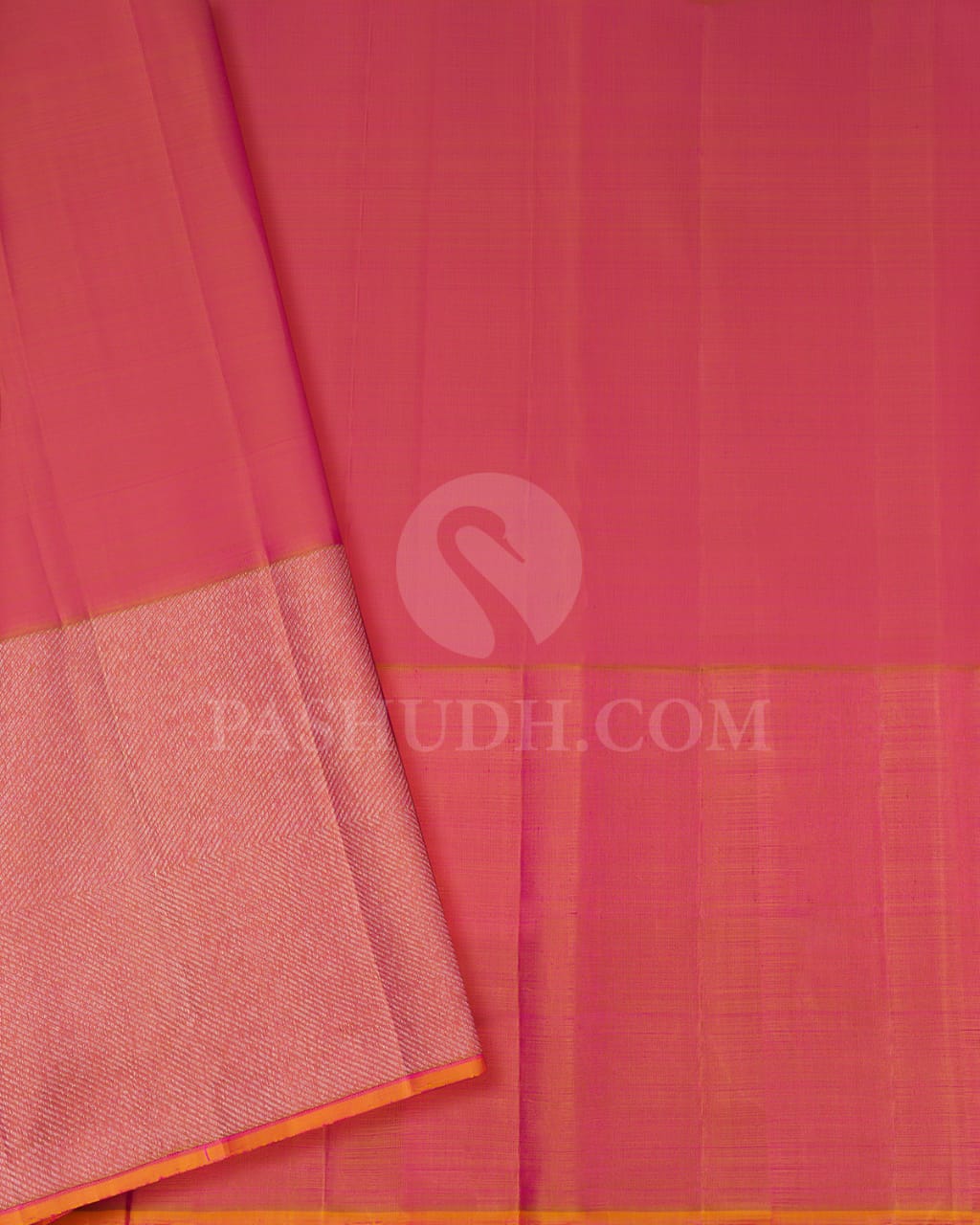 Candy Pink & Mild Peachy Pink Kanjivaram Silk Saree-S1431(B)