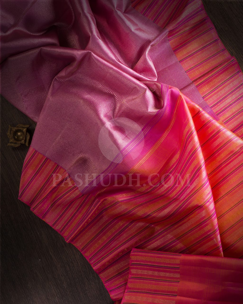 Lavender & Peachy Pink Kanjivaram Silk Saree-S1114(G)