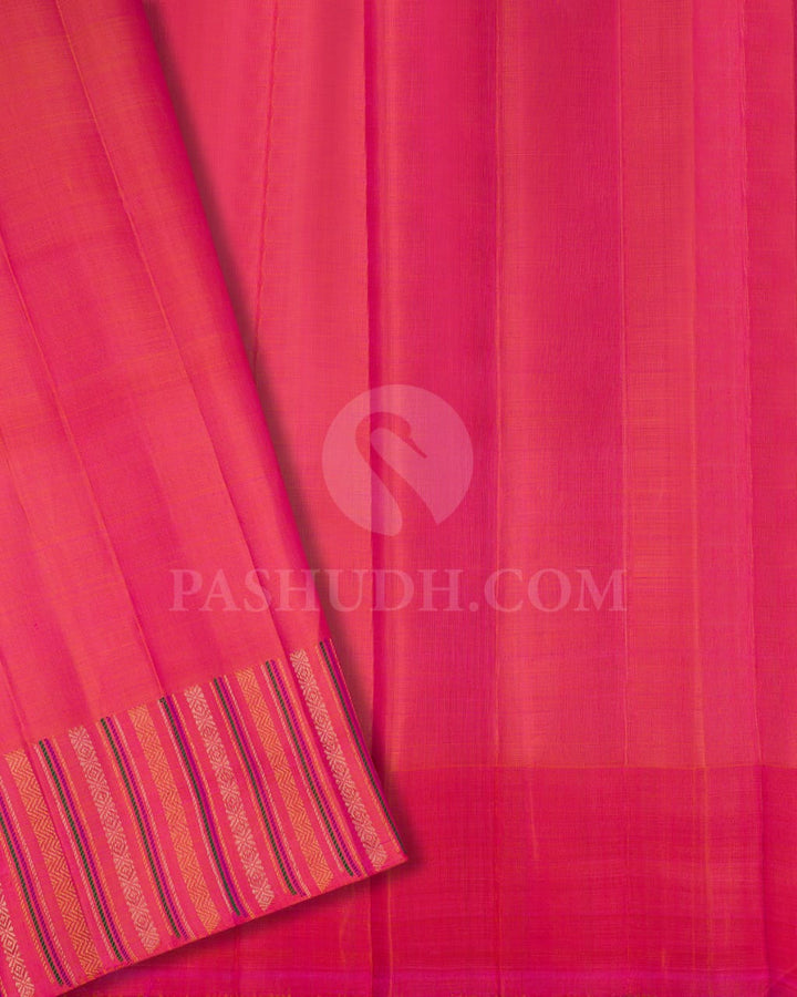 Lavender & Peachy Pink Kanjivaram Silk Saree-S1114(G)