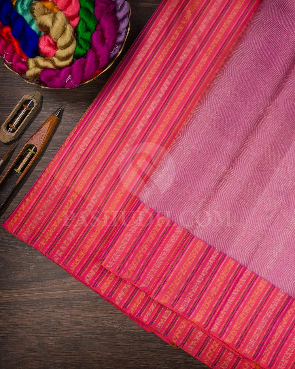 Lavender & Peachy Pink Kanjivaram Silk Saree-S1114(G)