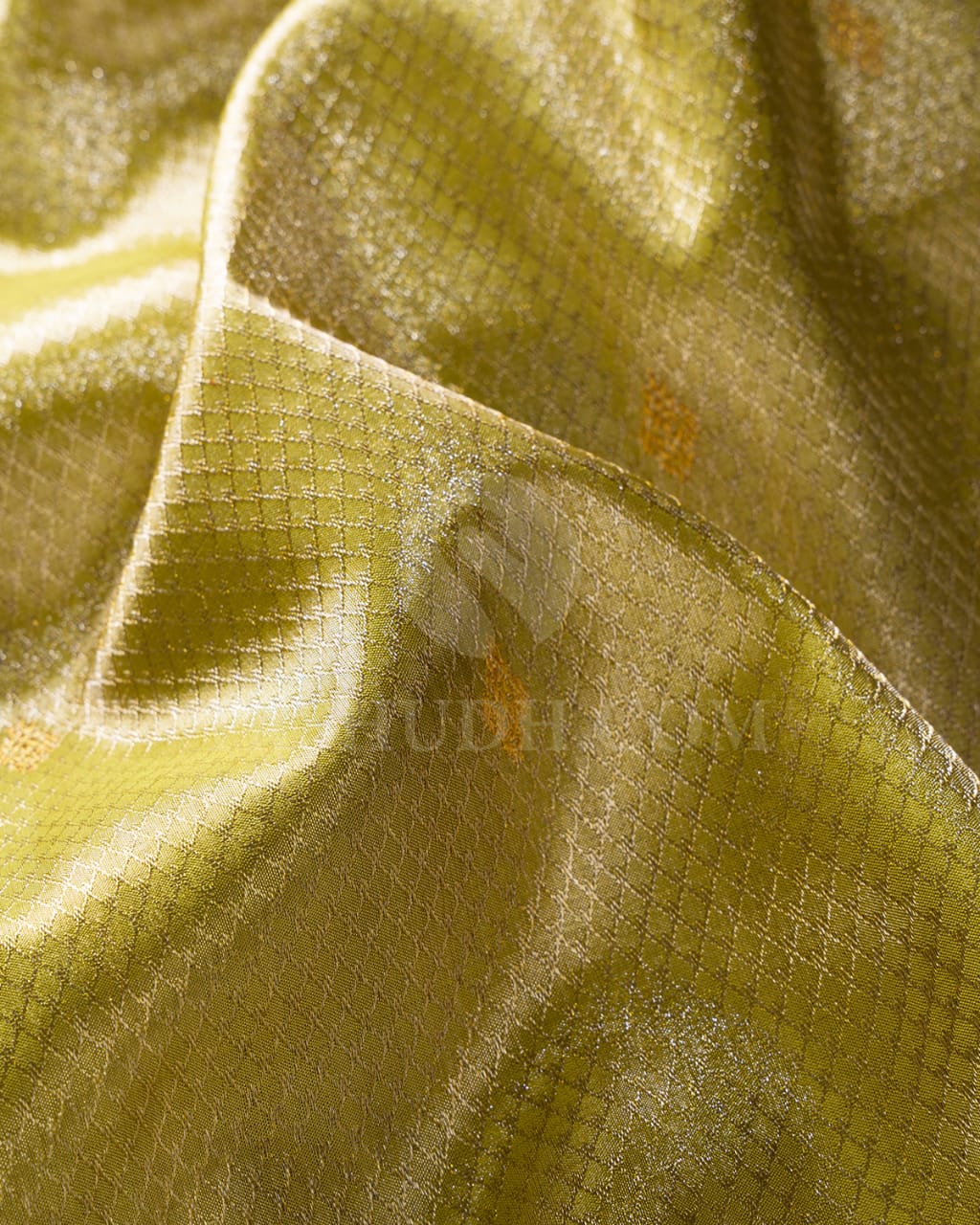 Parrot Green & Anandha Blue Shimmer Organza Kanjivaram Silk Saree-S1382(B)