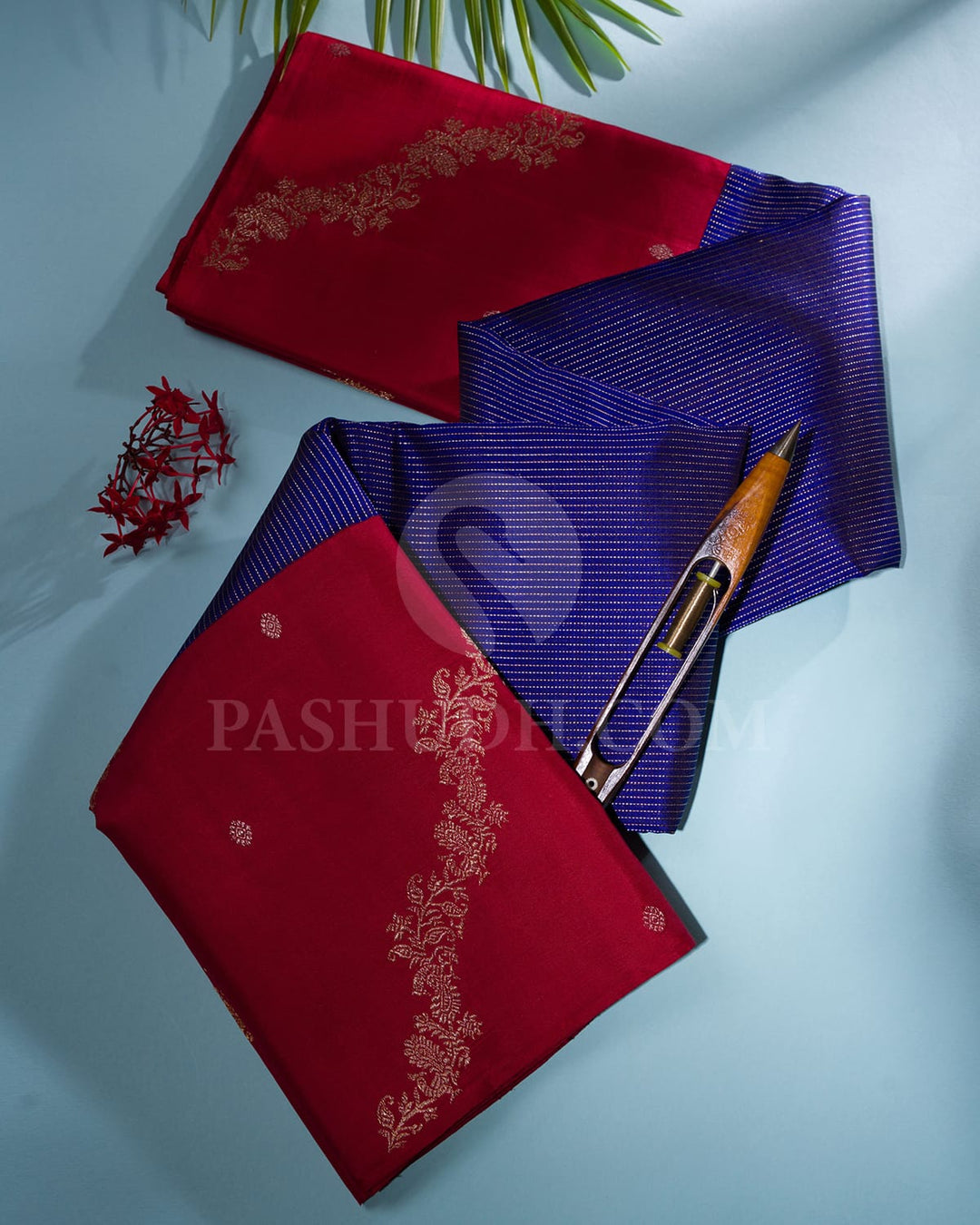 Royal Blue & Maroon Kanjivaram Silk Saree-S1412(B)