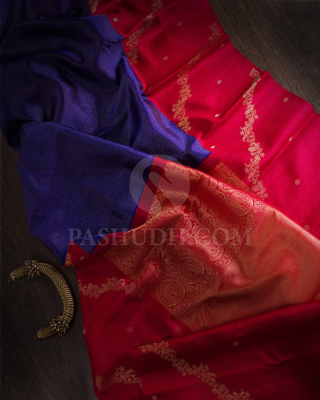 Royal Blue & Maroon Kanjivaram Silk Saree-S1412(B)